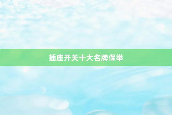 插座开关十大名牌保举